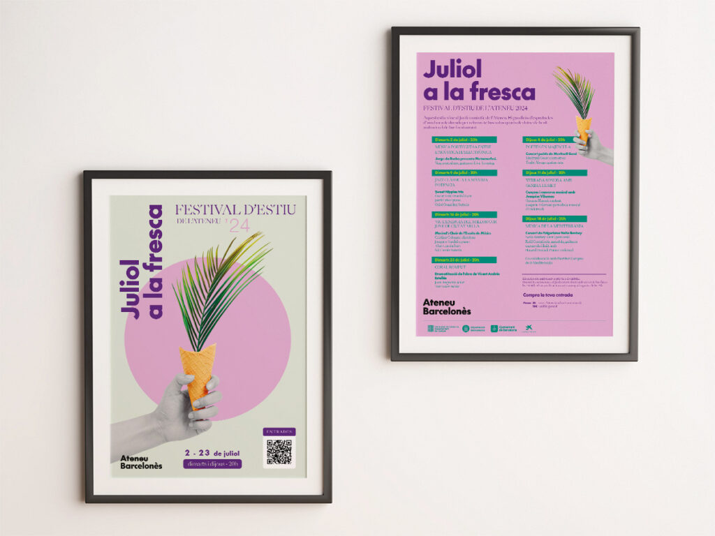 Diseño cartel juliol a la fresca Ateneu Barcelonès. Gema Val